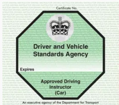 DVSA Approved Driving Instructor badge